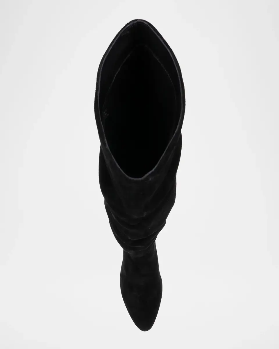 L'Agence 80mm Fletcher Suede Scrunched Knee-High Boots | Thumbnail 4 L'Agence 80mm Fletcher Suede Scrunched Knee-High Boots | Thumbnail 4