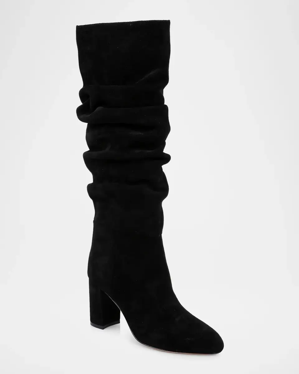 L'Agence 80mm Fletcher Suede Scrunched Knee-High Boots | Thumbnail 5 L'Agence 80mm Fletcher Suede Scrunched Knee-High Boots | Thumbnail 5