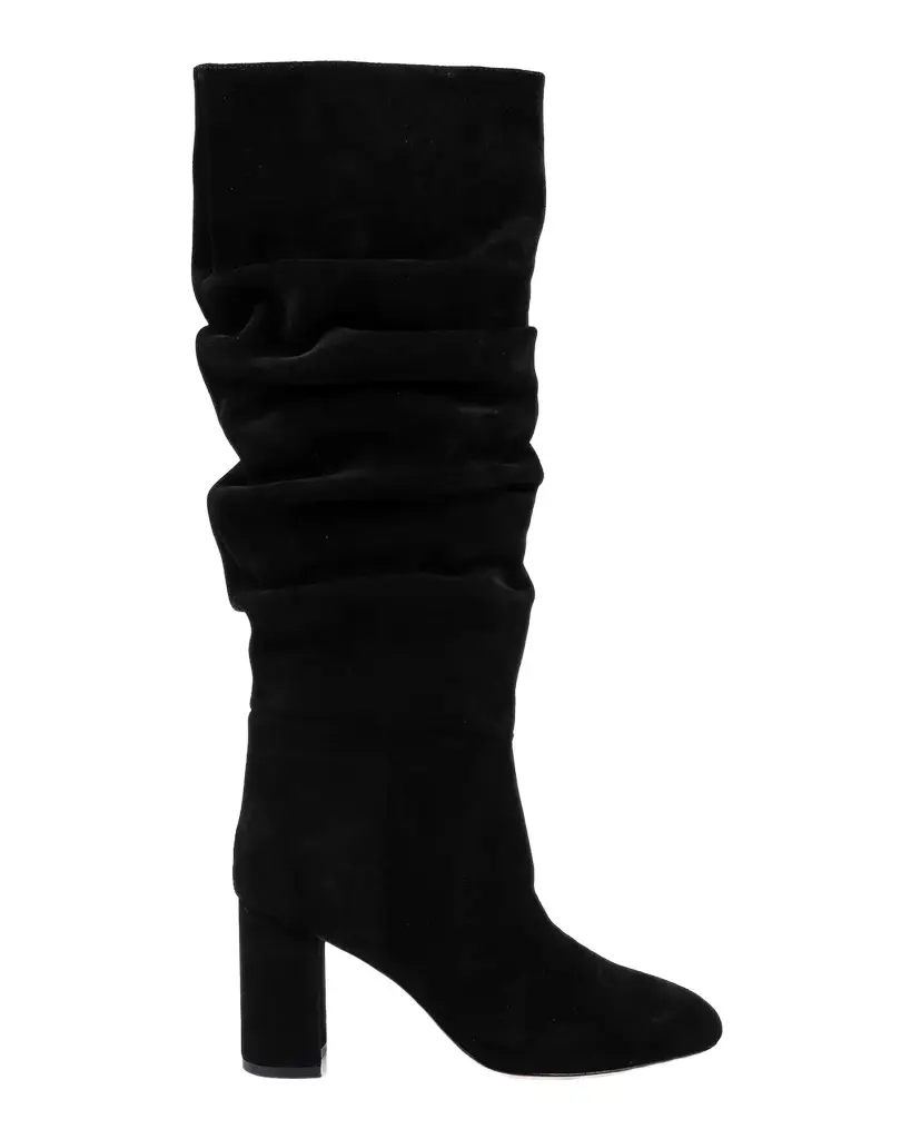 L'Agence 80mm Fletcher Suede Scrunched Knee-High Boots