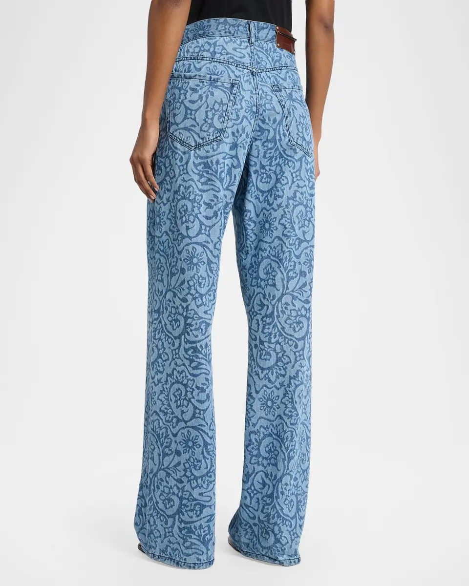 Dries Van Noten Peyton Laser-Print Denim Wide-Leg Jeans | Thumbnail 3 Dries Van Noten Peyton Laser-Print Denim Wide-Leg Jeans | Thumbnail 3