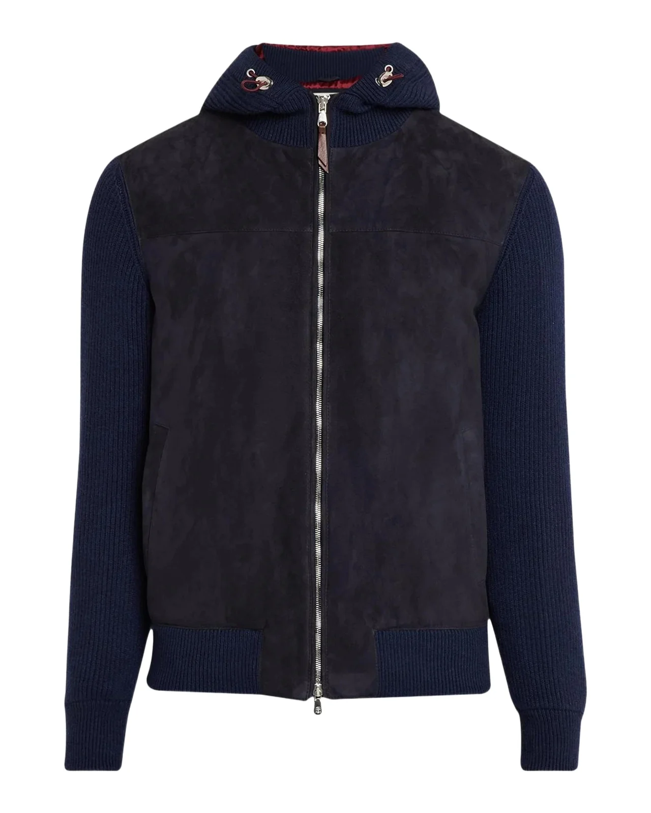 Brunello Cucinelli Men's Suede-Paneled Hooded Jacket