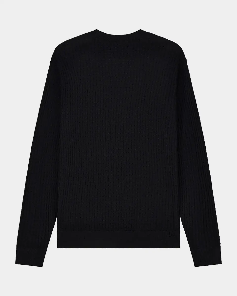 Emporio Armani Men's Textured Virgin Wool Crewneck Sweater | Thumbnail 7 Emporio Armani Men's Textured Virgin Wool Crewneck Sweater | Thumbnail 7