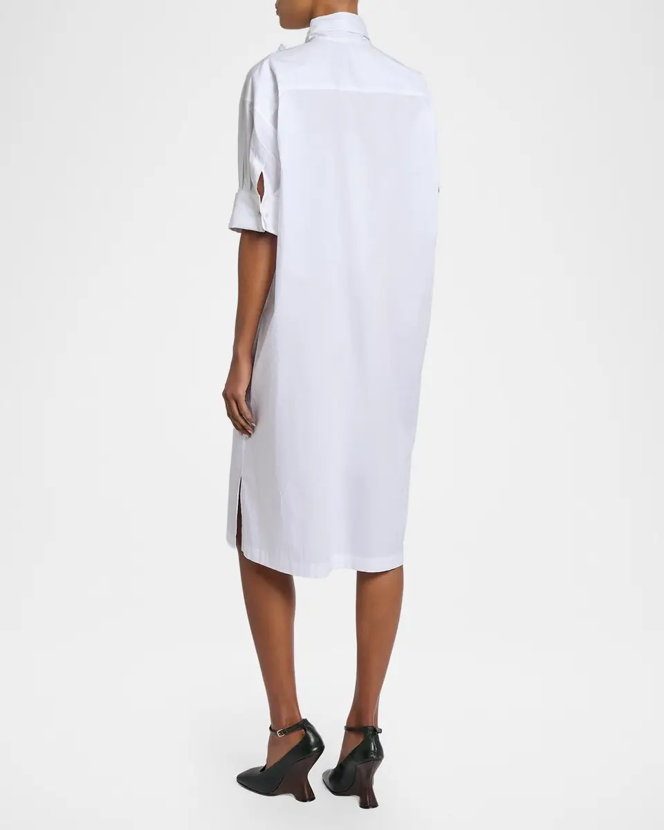 Dries Van Noten Dalma Embellished Cotton Poplin Neck-Bow Dress | Thumbnail 3 Dries Van Noten Dalma Embellished Cotton Poplin Neck-Bow Dress | Thumbnail 3