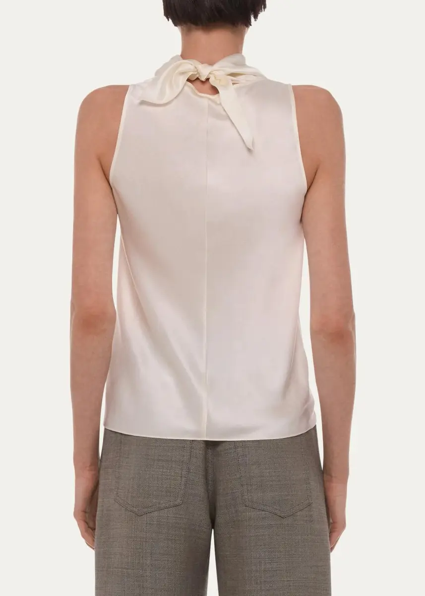 Helmut Lang Draped Sleeveless Silk Top | Thumbnail 3 Helmut Lang Draped Sleeveless Silk Top | Thumbnail 3