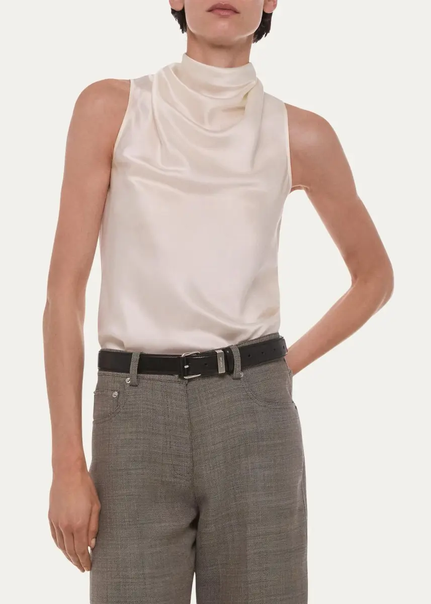 Helmut Lang Draped Sleeveless Silk Top | Thumbnail 4 Helmut Lang Draped Sleeveless Silk Top | Thumbnail 4