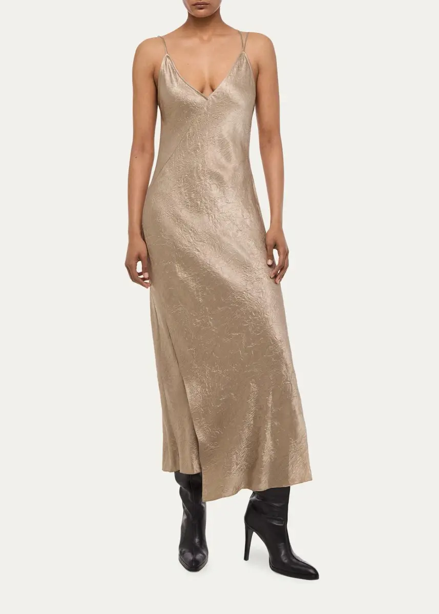Helmut Lang Crinkled-Effect Midi Slipdress | Thumbnail 2
