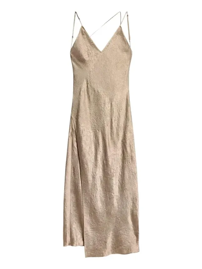 Crinkled-Effect Midi Slipdress Crinkled-Effect Midi Slipdress