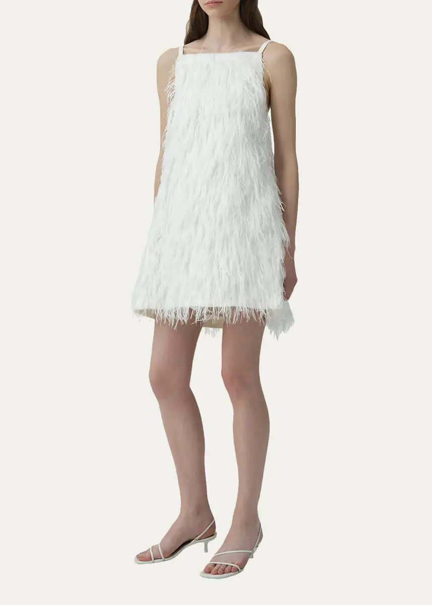 Simkhai Kalla Feather Mini Dress | Thumbnail 4 Simkhai Kalla Feather Mini Dress | Thumbnail 4