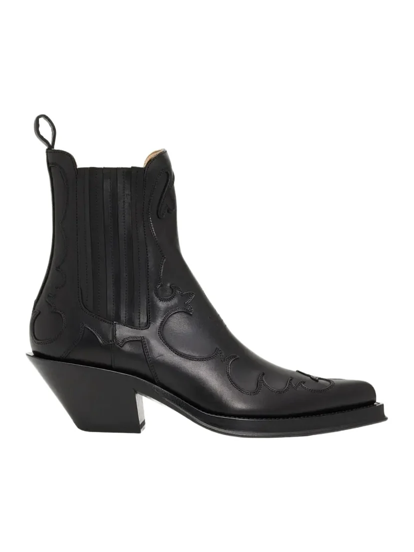 50mm Cassidy Leather Cowboy Ankle Boots 50mm Cassidy Leather Cowboy Ankle Boots
