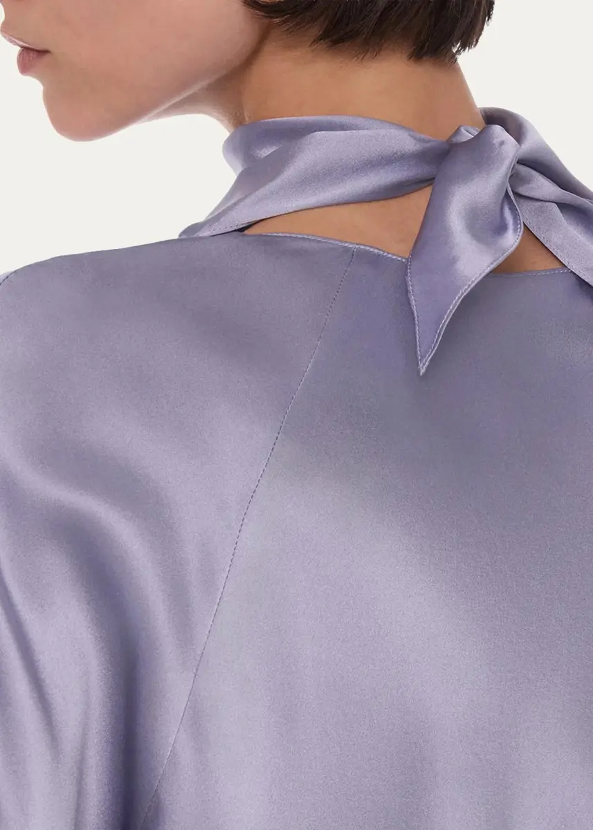 Helmut Lang Silk Long-Sleeve Tieneck Top | Thumbnail 5 Helmut Lang Silk Long-Sleeve Tieneck Top | Thumbnail 5