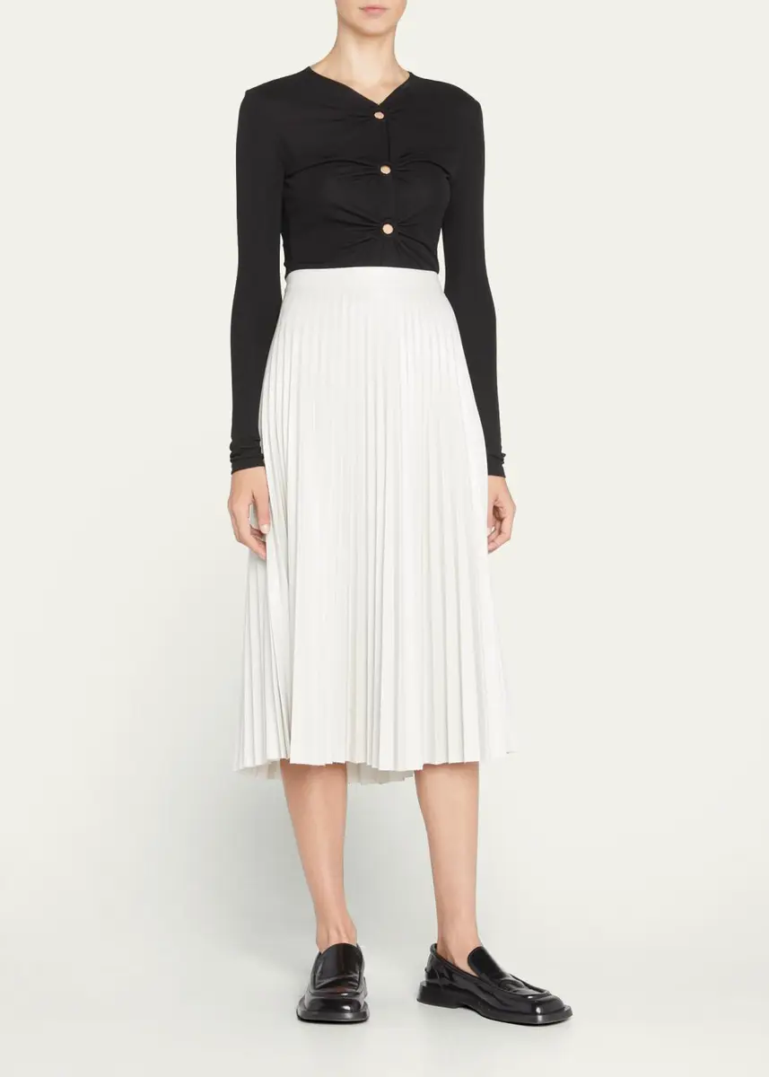 Proenza Schouler White Label Pleated Vegan Leather Midi Skirt | Thumbnail 2 Proenza Schouler White Label Pleated Vegan Leather Midi Skirt | Thumbnail 2