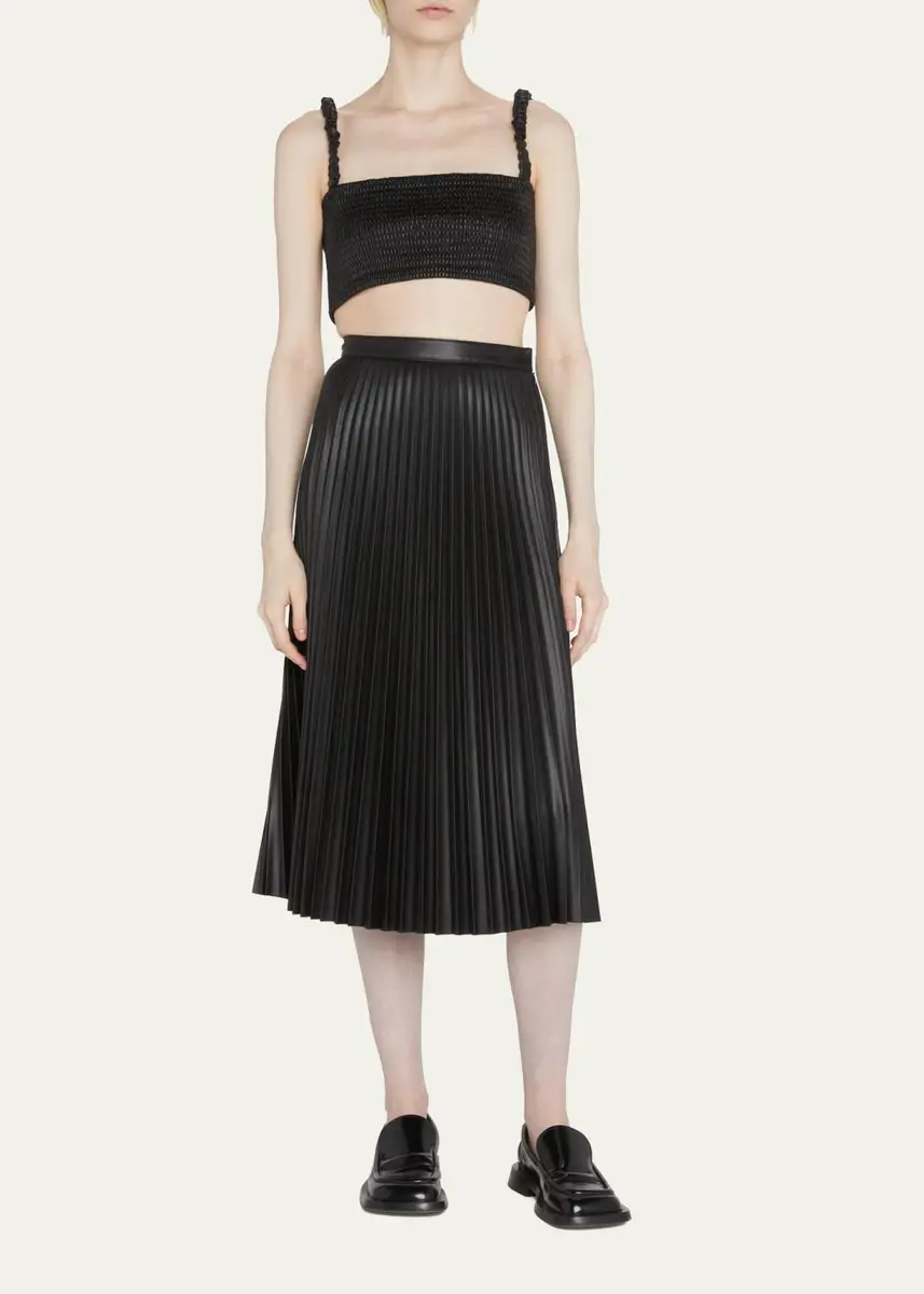 Proenza Schouler White Label Pleated Vegan Leather Midi Skirt | Thumbnail 7 Proenza Schouler White Label Pleated Vegan Leather Midi Skirt | Thumbnail 7