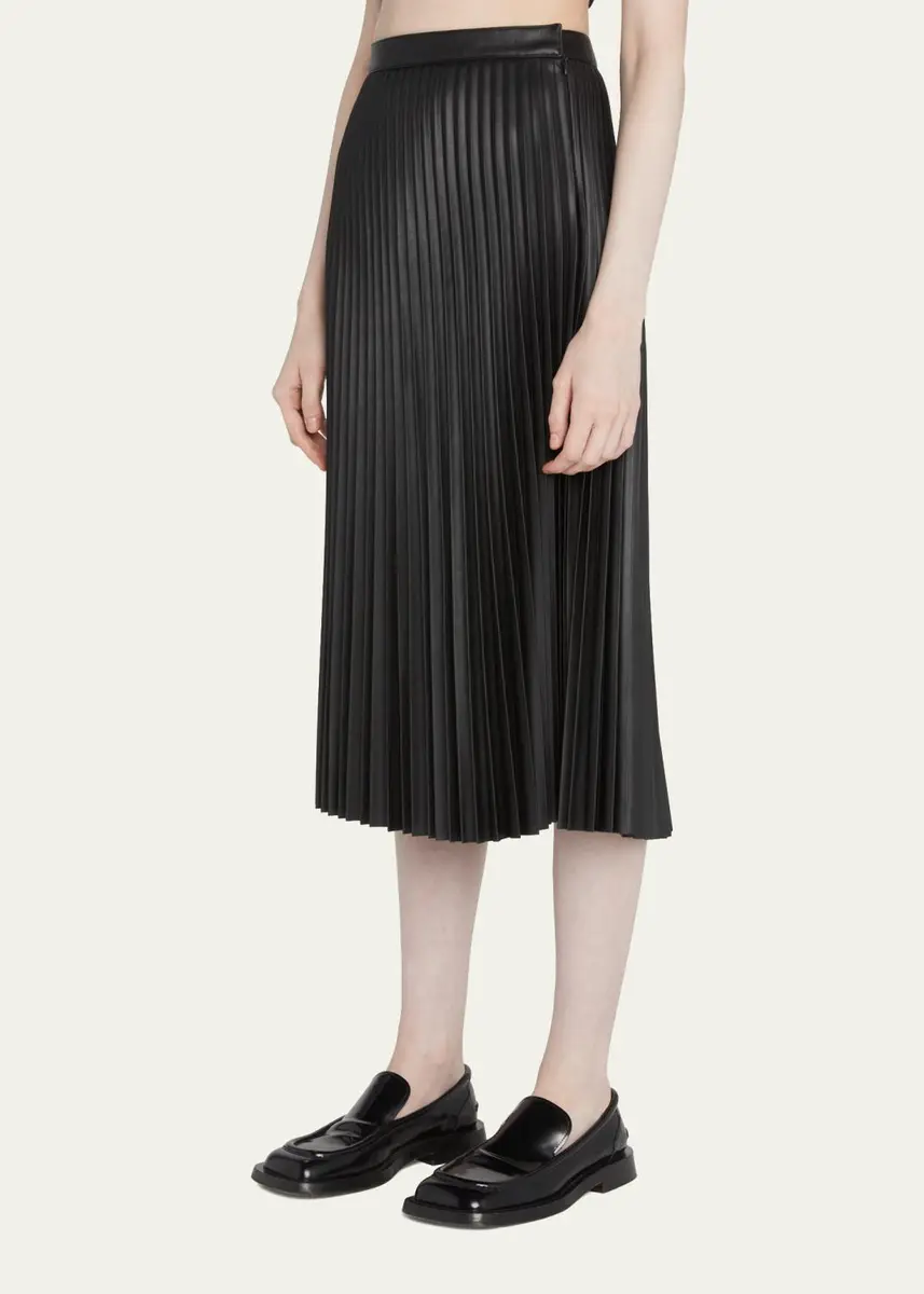 Proenza Schouler White Label Pleated Vegan Leather Midi Skirt | Thumbnail 9 Proenza Schouler White Label Pleated Vegan Leather Midi Skirt | Thumbnail 9