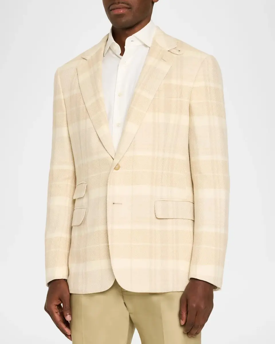 Ralph Lauren Purple Label Kent Plaid Silk-Linen-Cashmere Single-Breasted Sport Coat | Thumbnail 4 Ralph Lauren Purple Label Kent Plaid Silk-Linen-Cashmere Single-Breasted Sport Coat | Thumbnail 4