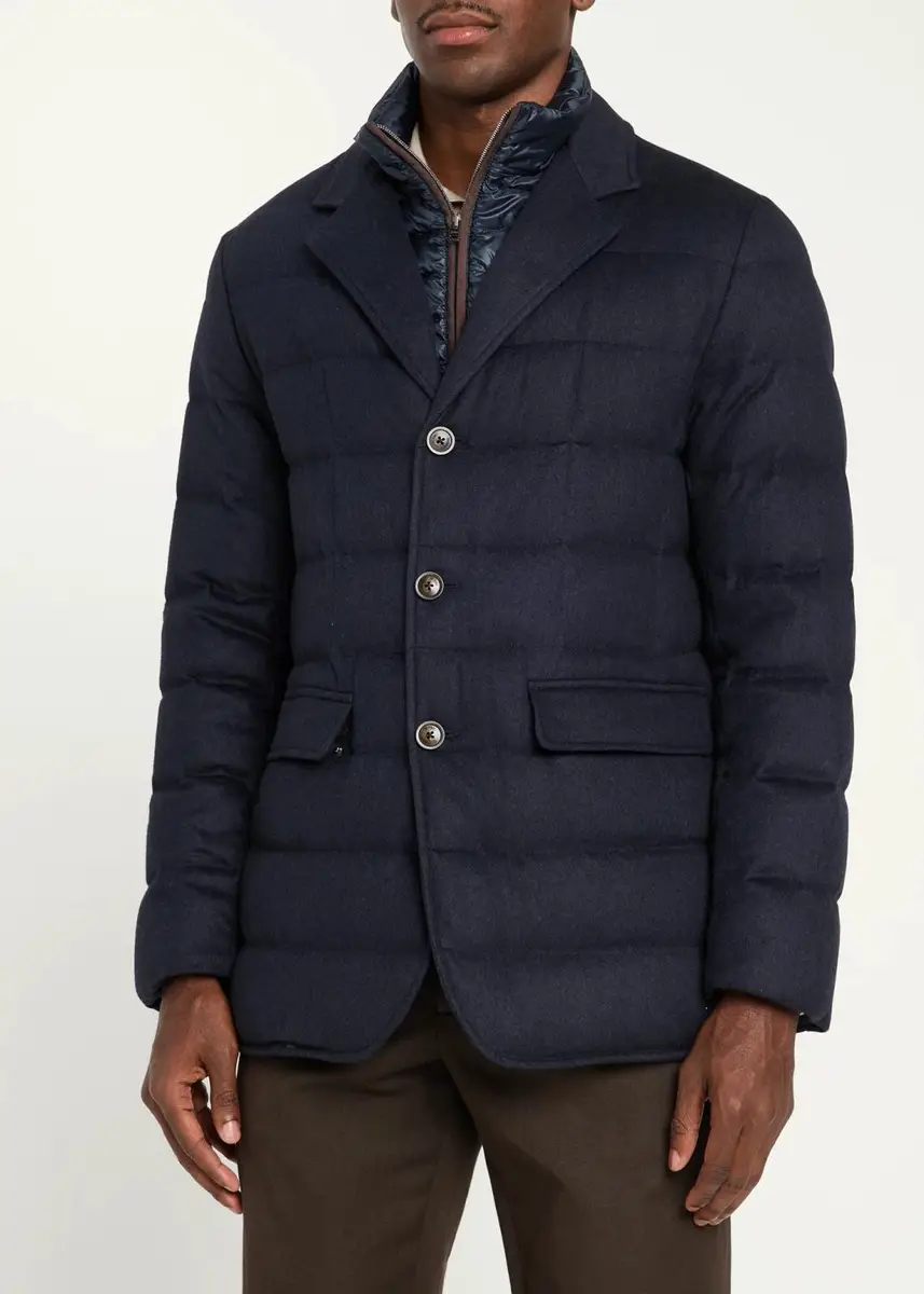HERNO Men's Cashmere-Blend Quilted Blazer Jacket | Thumbnail 4 HERNO Men's Cashmere-Blend Quilted Blazer Jacket | Thumbnail 4