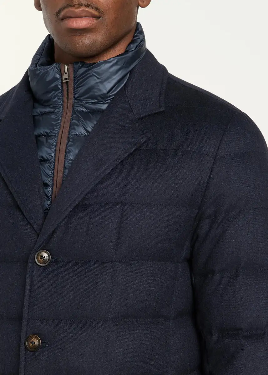HERNO Men's Cashmere-Blend Quilted Blazer Jacket | Thumbnail 5 HERNO Men's Cashmere-Blend Quilted Blazer Jacket | Thumbnail 5