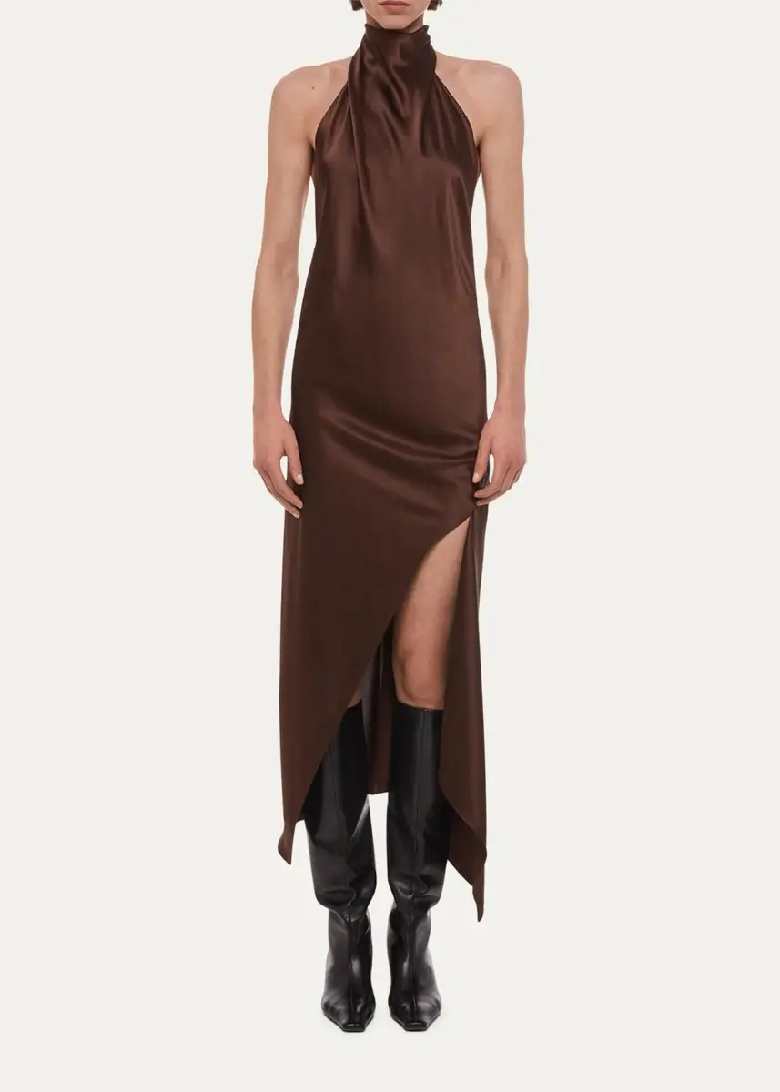 Helmut Lang Silk Halterneck Midi Dress | Thumbnail 2