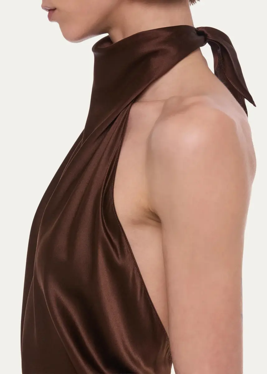 Helmut Lang Silk Halterneck Midi Dress | Thumbnail 4