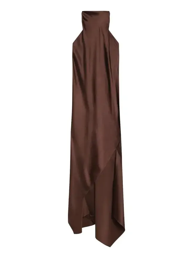 Silk Halterneck Midi Dress