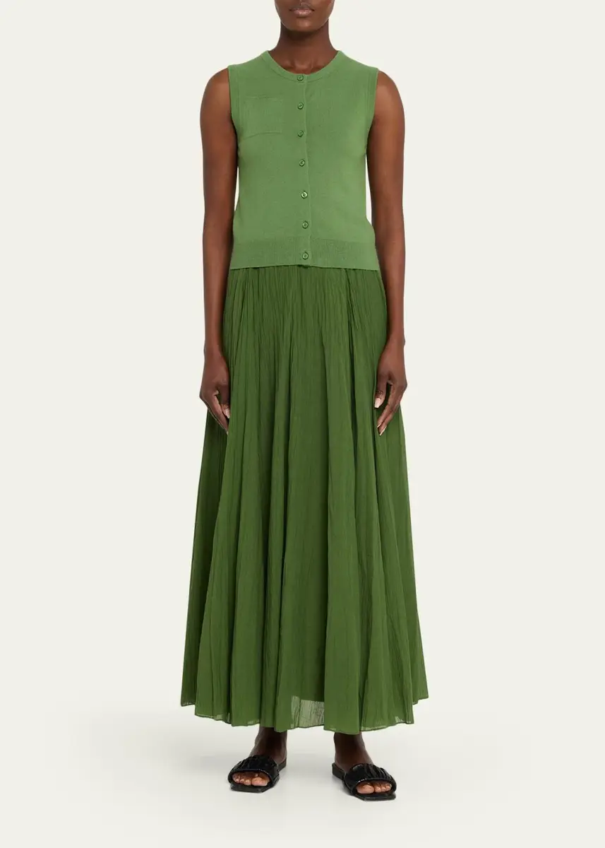 Vince Crinkled Plissé Cotton-Blend Maxi Skirt | Thumbnail 2 Vince Crinkled Plissé Cotton-Blend Maxi Skirt | Thumbnail 2