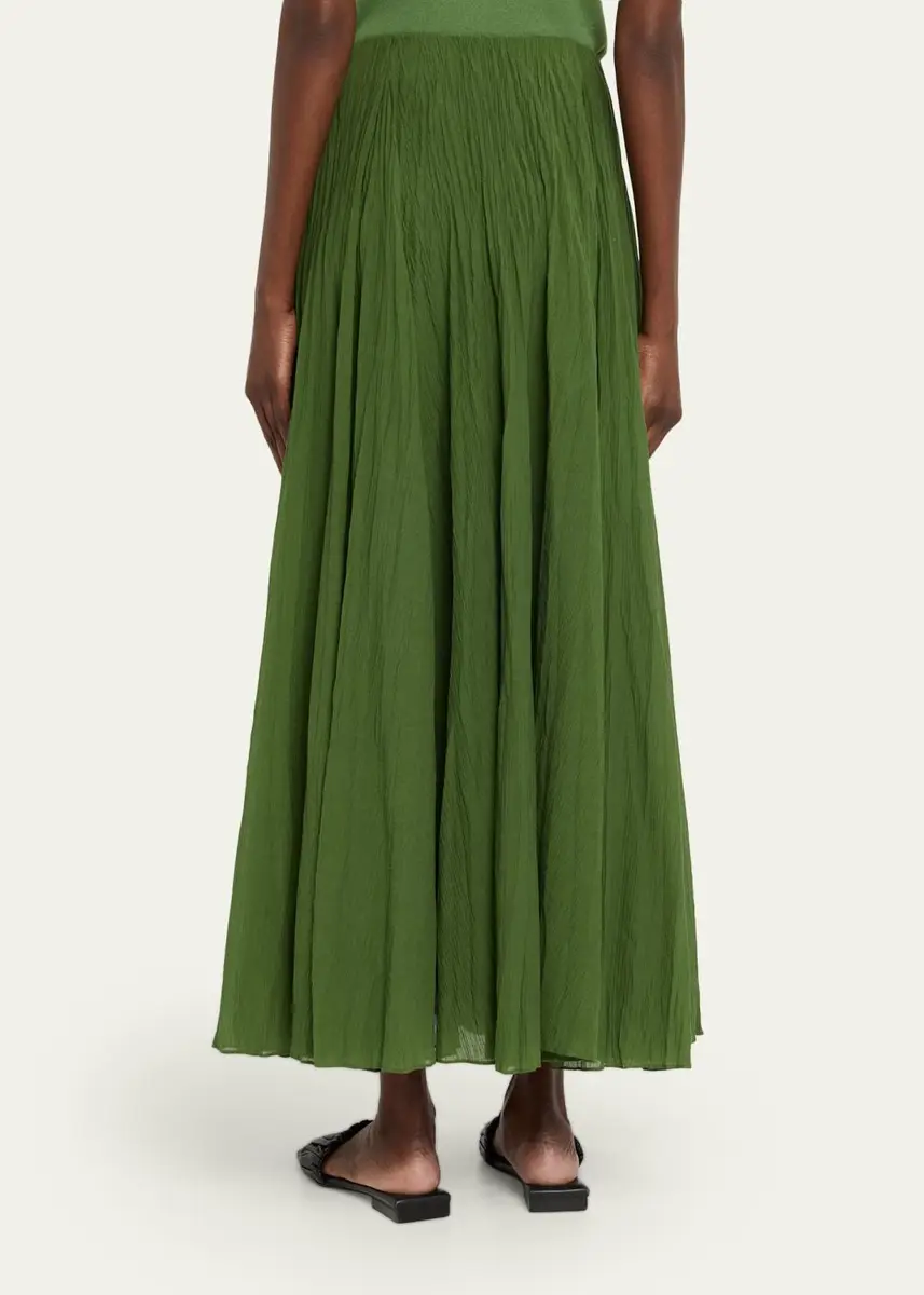 Vince Crinkled Plissé Cotton-Blend Maxi Skirt | Thumbnail 3 Vince Crinkled Plissé Cotton-Blend Maxi Skirt | Thumbnail 3