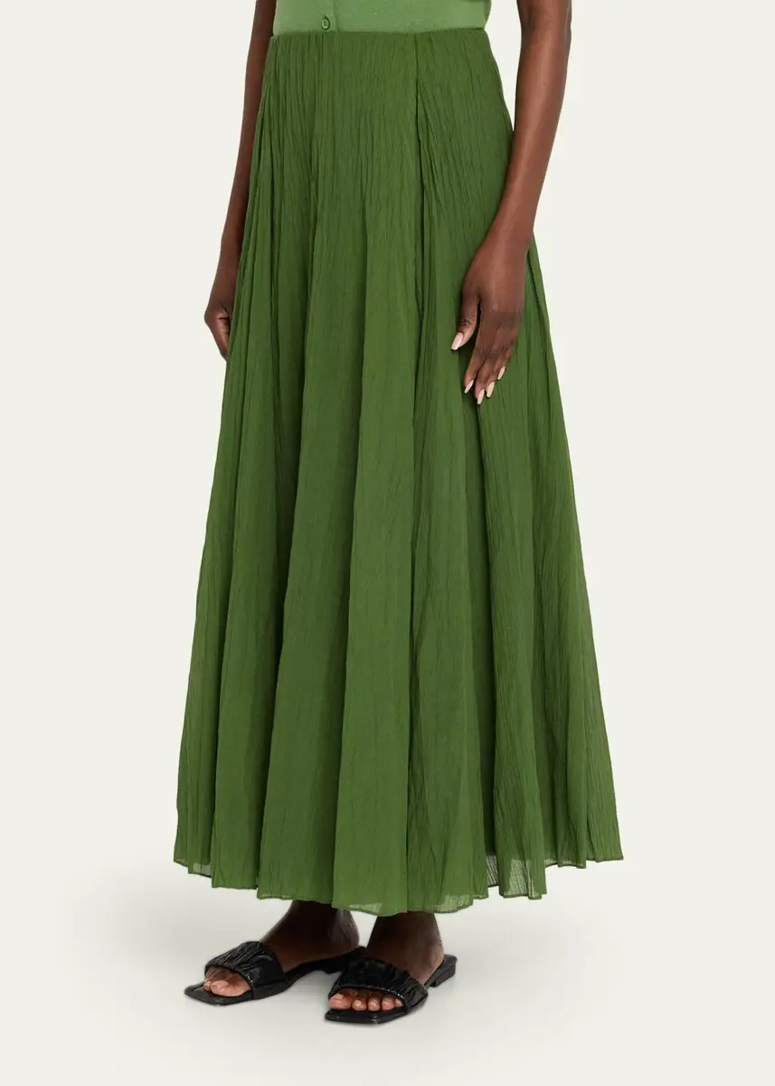 Vince Crinkled Plissé Cotton-Blend Maxi Skirt | Thumbnail 4 Vince Crinkled Plissé Cotton-Blend Maxi Skirt | Thumbnail 4
