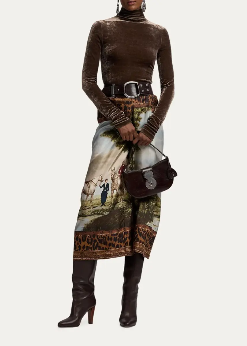 Ralph Lauren Collection Debbie Scenic-Print Silk Twill Skirt | Thumbnail 2 Ralph Lauren Collection Debbie Scenic-Print Silk Twill Skirt | Thumbnail 2