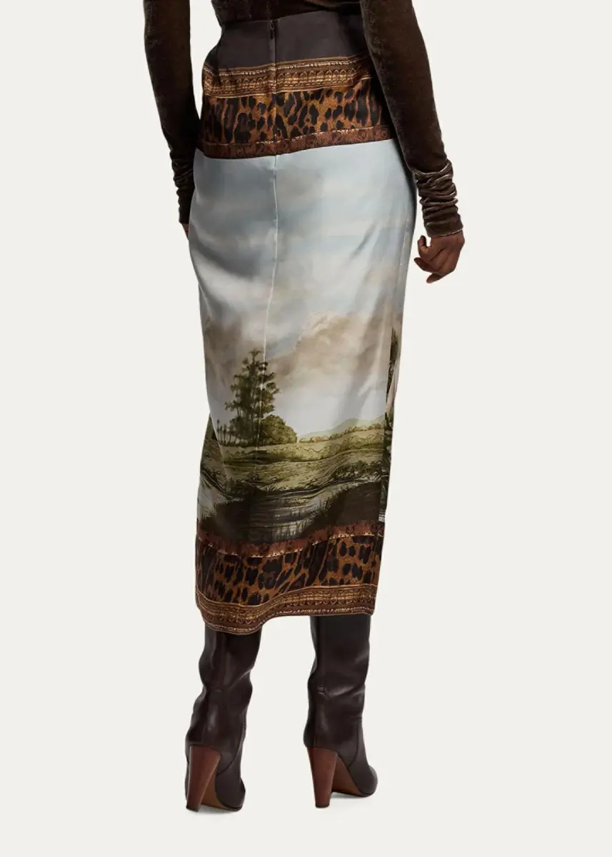 Ralph Lauren Collection Debbie Scenic-Print Silk Twill Skirt | Thumbnail 3 Ralph Lauren Collection Debbie Scenic-Print Silk Twill Skirt | Thumbnail 3