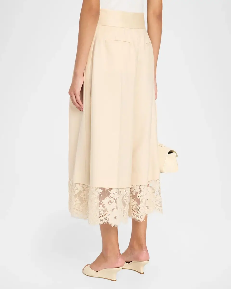 Zimmermann Valiant Lace-Hem Stretch-Wool Skirt | Thumbnail 3 Zimmermann Valiant Lace-Hem Stretch-Wool Skirt | Thumbnail 3