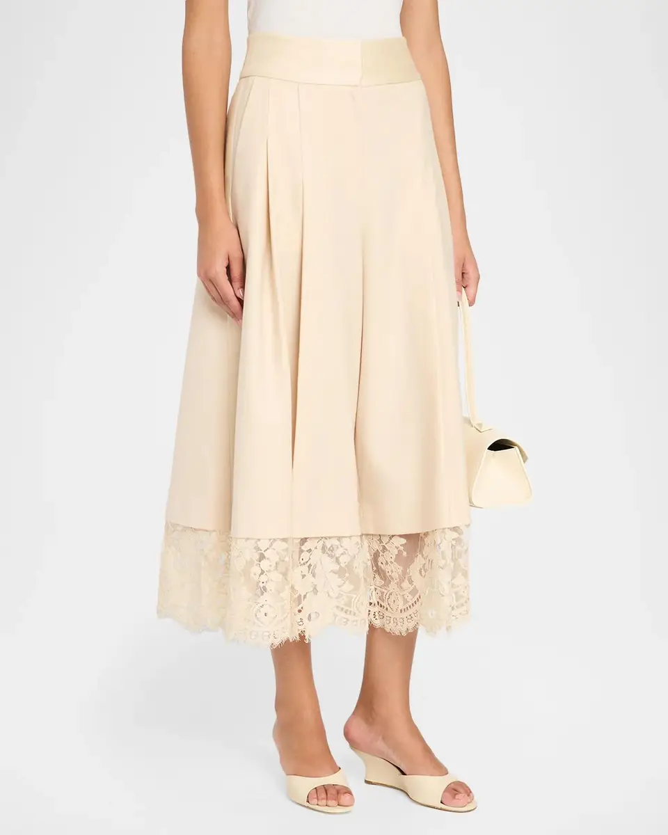 Zimmermann Valiant Lace-Hem Stretch-Wool Skirt | Thumbnail 4 Zimmermann Valiant Lace-Hem Stretch-Wool Skirt | Thumbnail 4