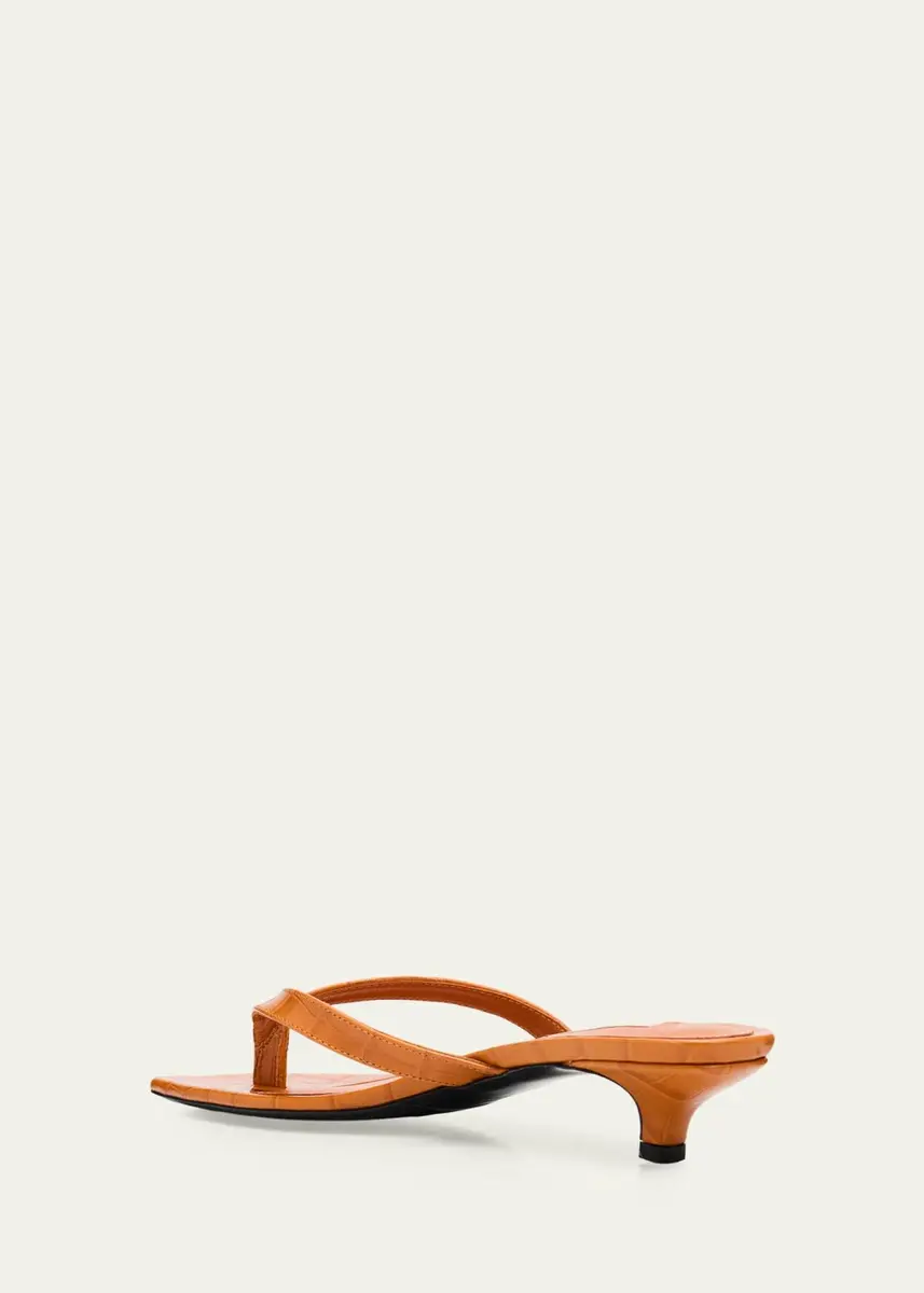 TOTEME 35mm Croc-Embossed Leather Heeled Flip Flops | Thumbnail 4 TOTEME 35mm Croc-Embossed Leather Heeled Flip Flops | Thumbnail 4