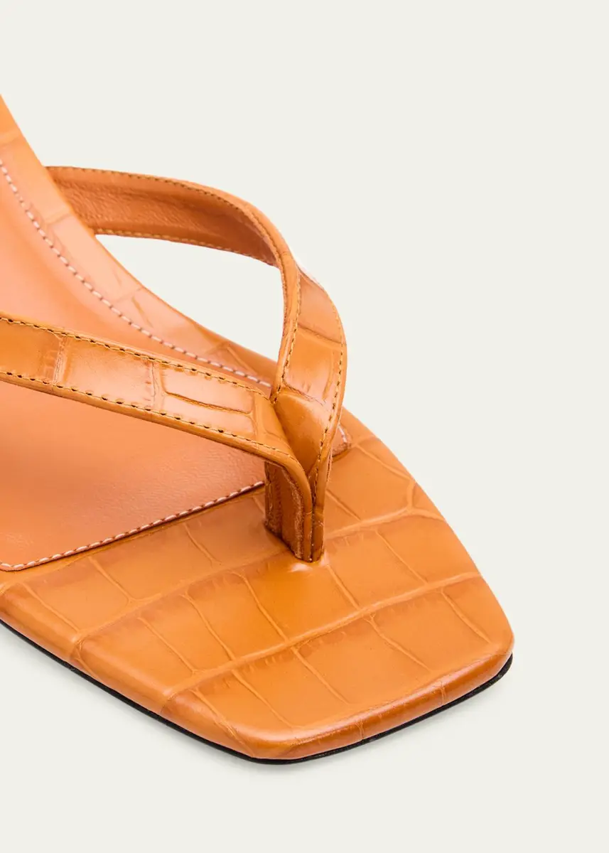 TOTEME 35mm Croc-Embossed Leather Heeled Flip Flops | Thumbnail 5 TOTEME 35mm Croc-Embossed Leather Heeled Flip Flops | Thumbnail 5