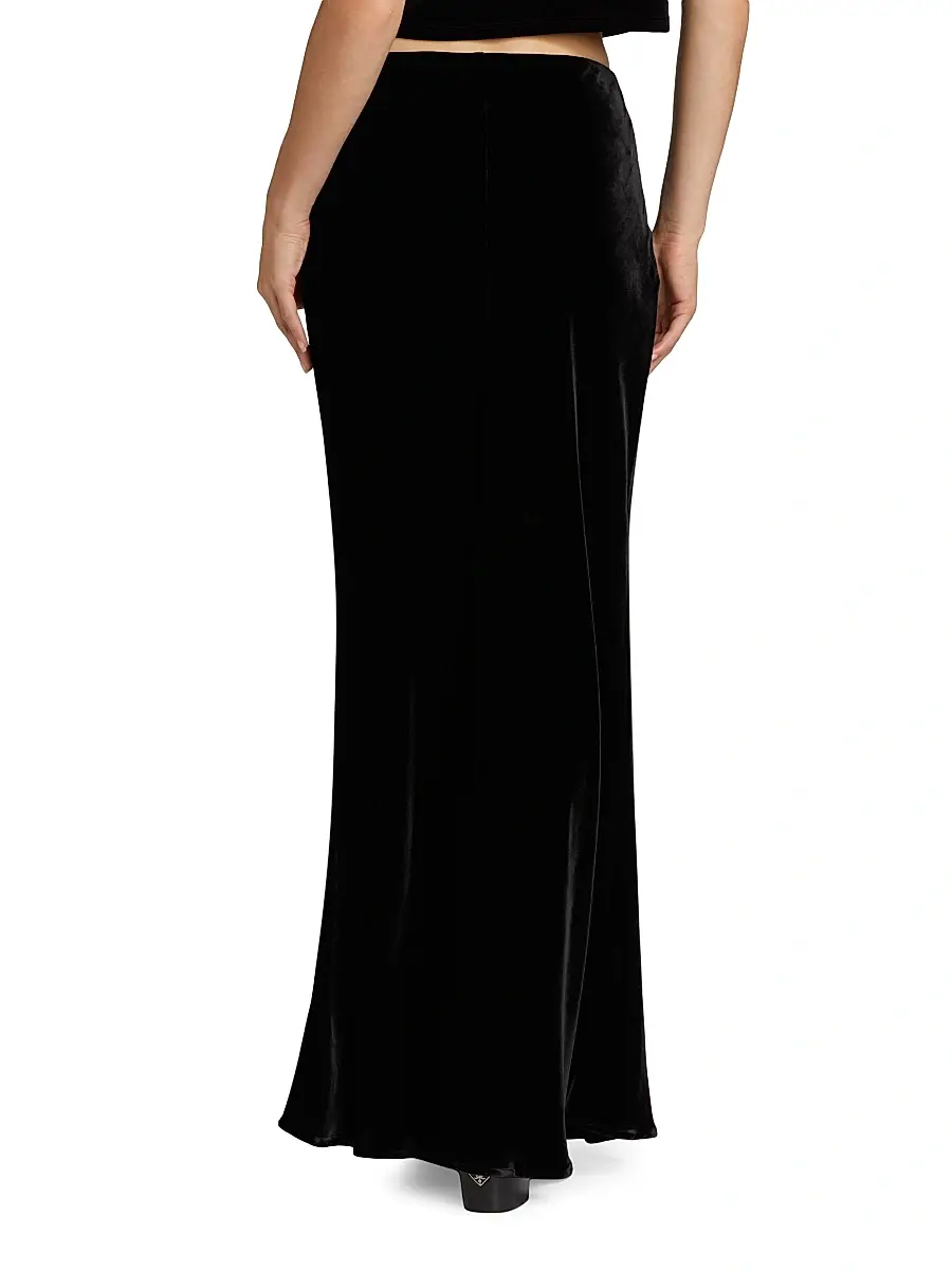 L'Agence Women's Zeta Velvet Maxi Skirt | Thumbnail 5