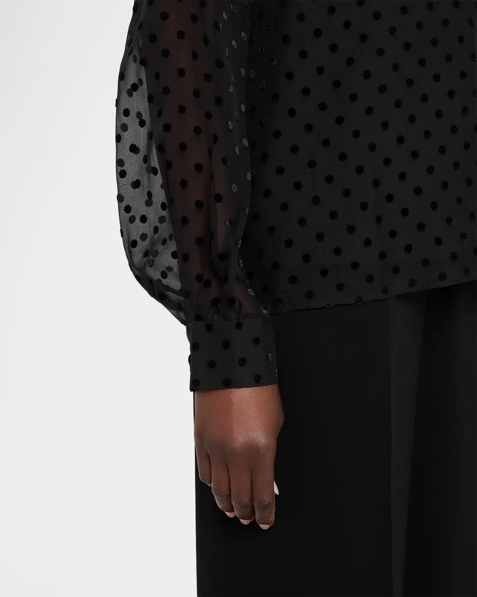 Lafayette 148 New York Polka Dot High-Neck Blouse | Thumbnail 5 Lafayette 148 New York Polka Dot High-Neck Blouse | Thumbnail 5