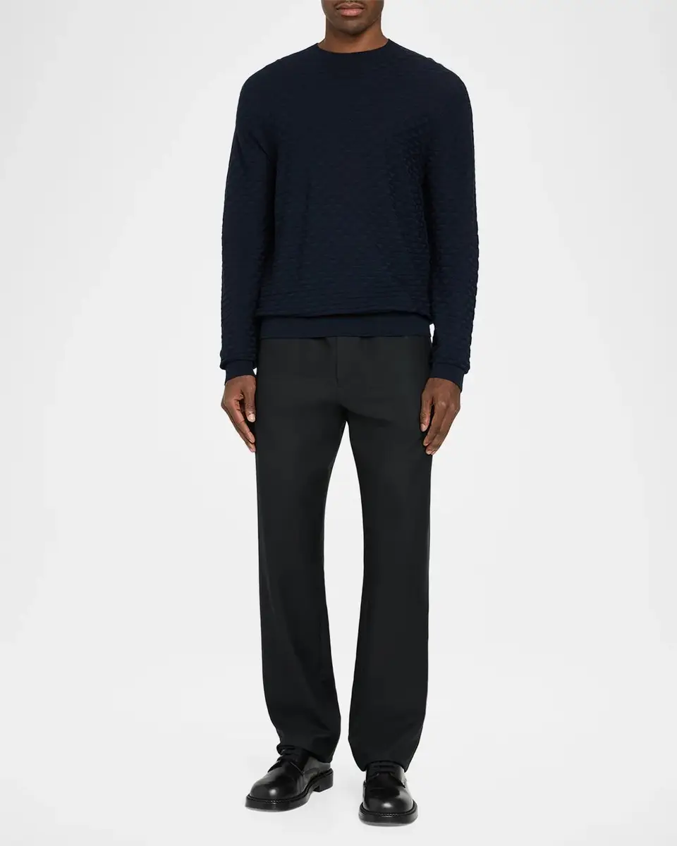Giorgio Armani Geometric Textured Virgin Wool Crewneck Sweater | Thumbnail 2
