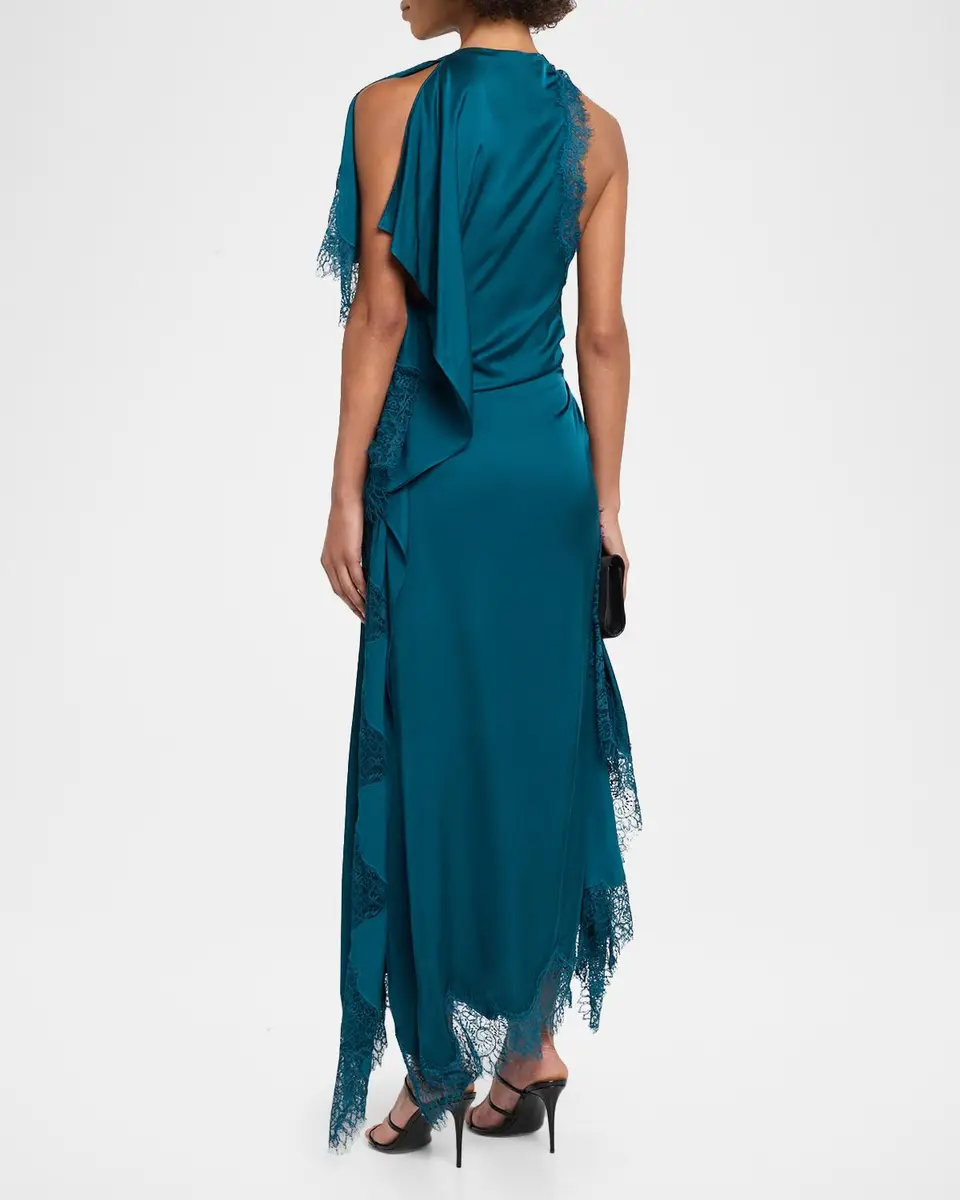 A.L.C. Miriam Draped Satin Lace Dress | Thumbnail 3 A.L.C. Miriam Draped Satin Lace Dress | Thumbnail 3