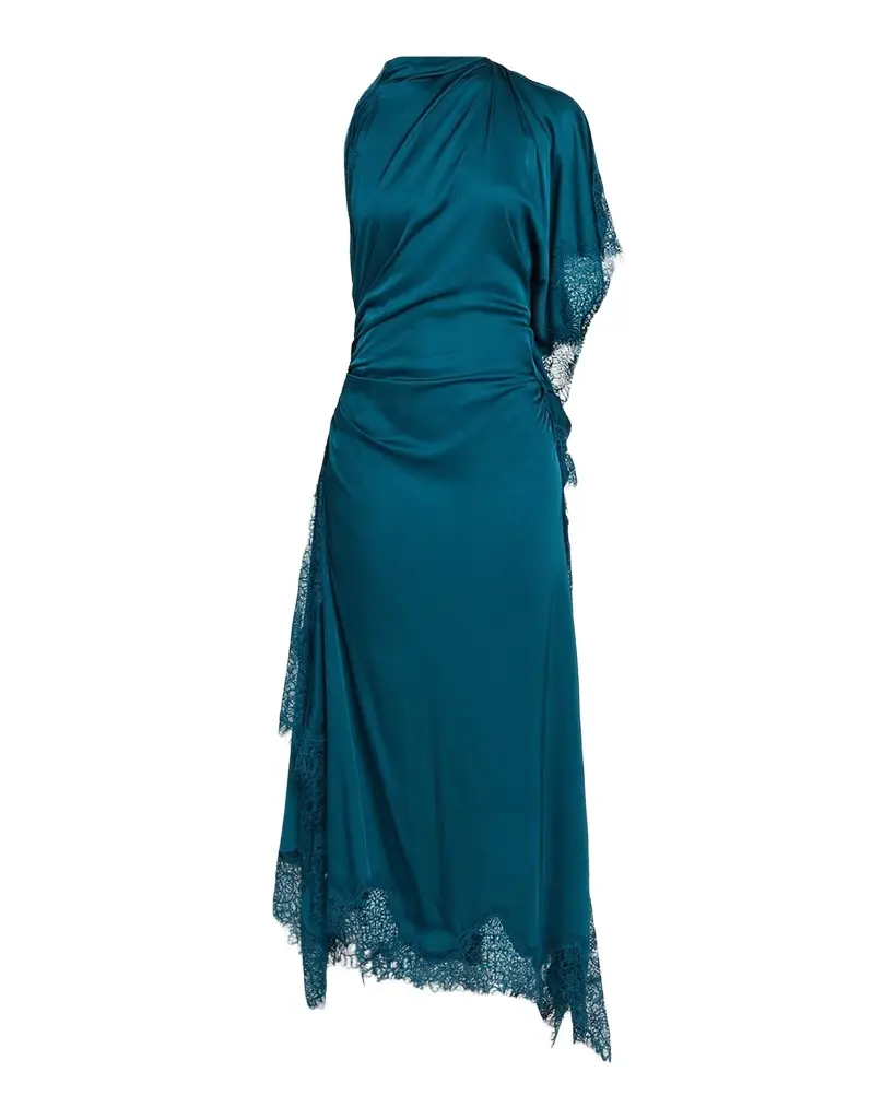 Miriam Draped Satin Lace Dress Miriam Draped Satin Lace Dress