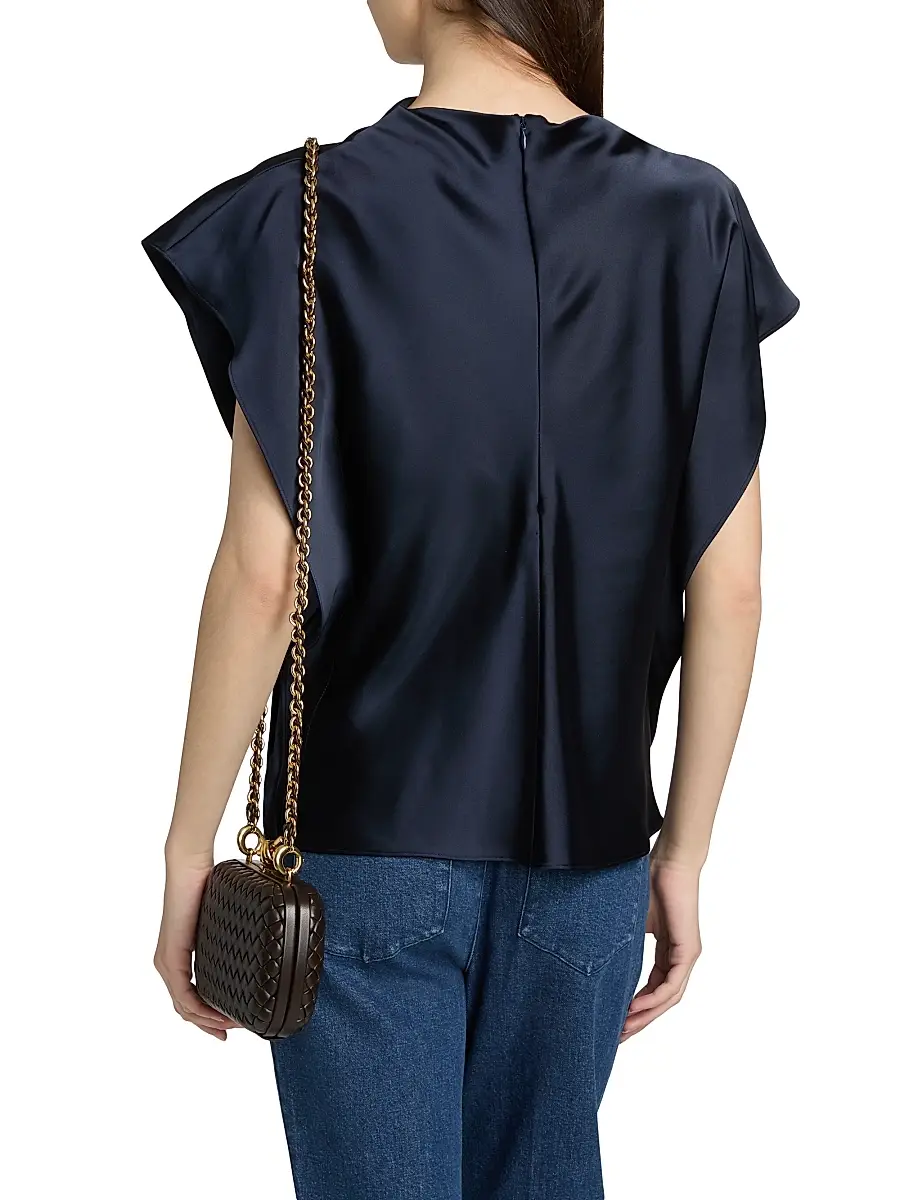 TANYA TAYLOR Women's Adrien Satin Crepe Top | Thumbnail 5