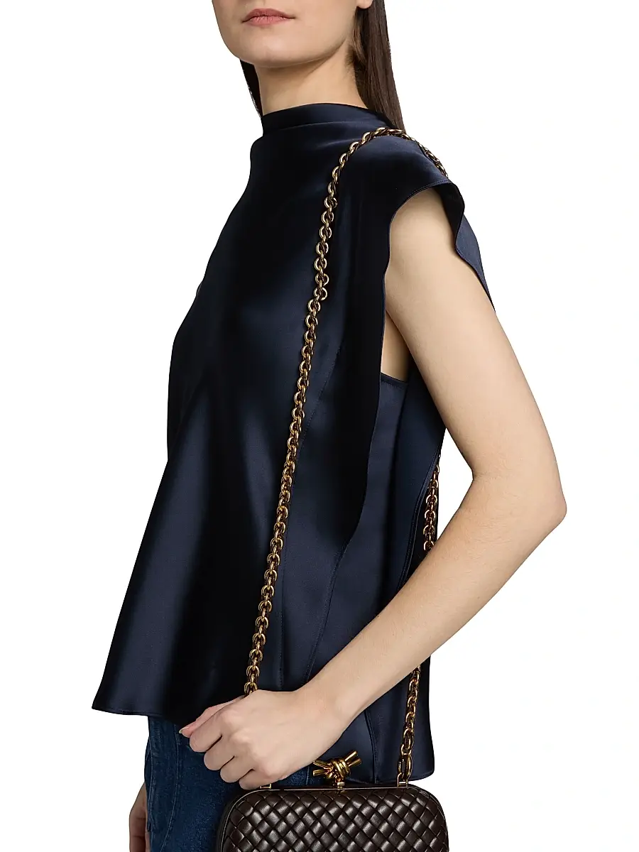 TANYA TAYLOR Women's Adrien Satin Crepe Top | Thumbnail 6