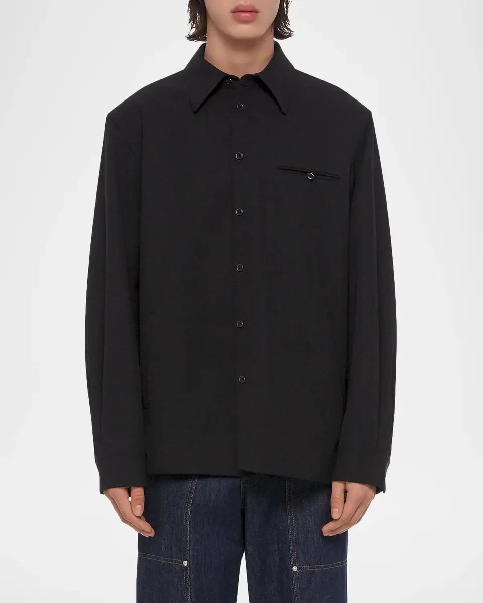 Helmut Lang Men's Wool-Blend Shirt Jacket | Thumbnail 4 Helmut Lang Men's Wool-Blend Shirt Jacket | Thumbnail 4
