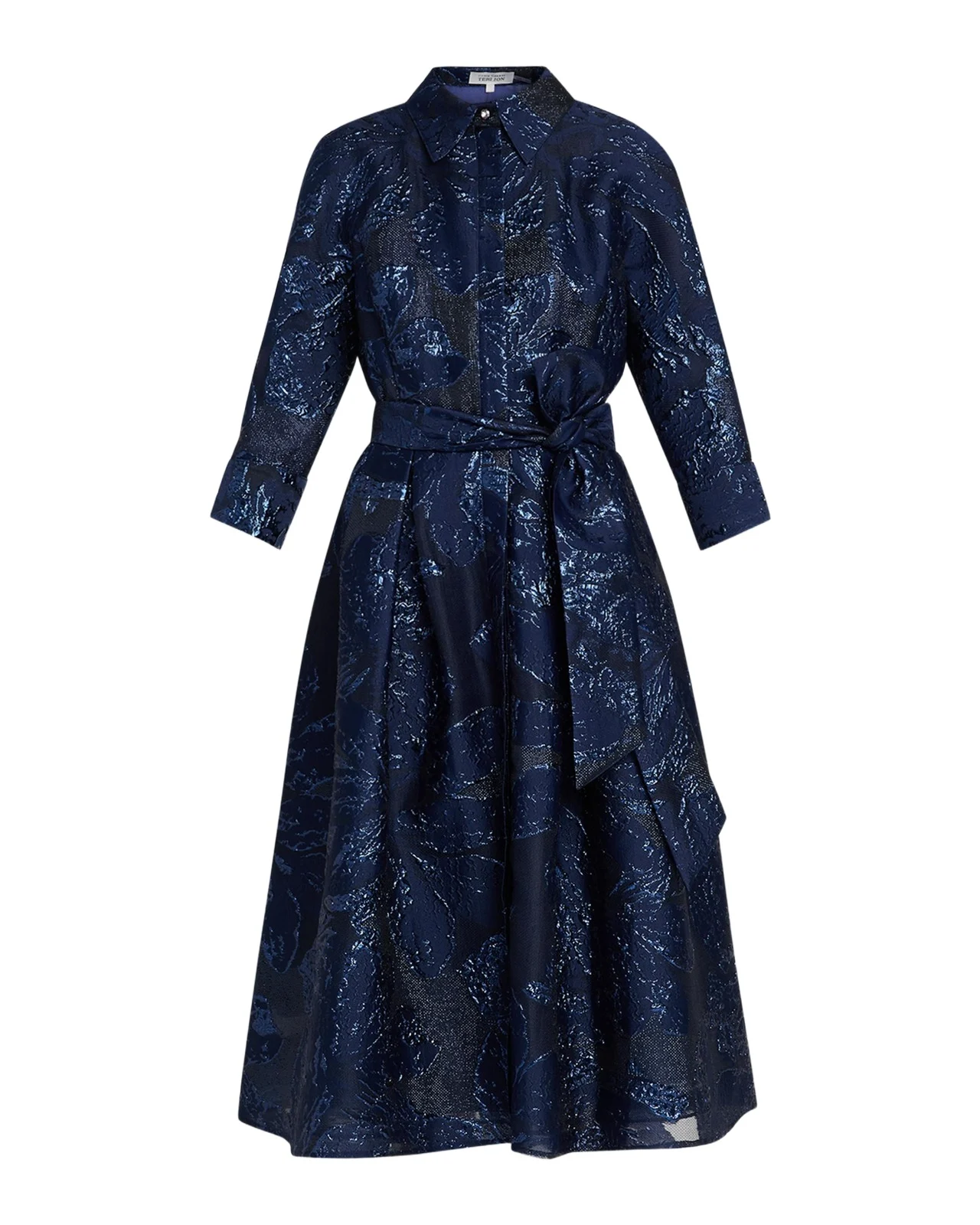 Metallic Jacquard Shirtwaist Midi Dress Metallic Jacquard Shirtwaist Midi Dress