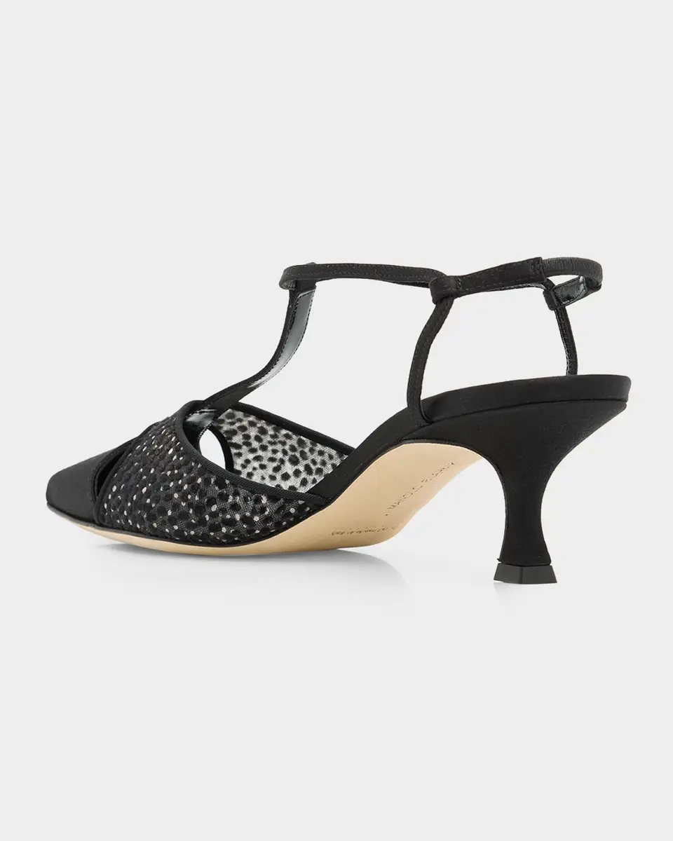 Manolo Blahnik 50mm Turgimodla Laser-Cut Suede T-Strap Pumps | Thumbnail 2 Manolo Blahnik 50mm Turgimodla Laser-Cut Suede T-Strap Pumps | Thumbnail 2
