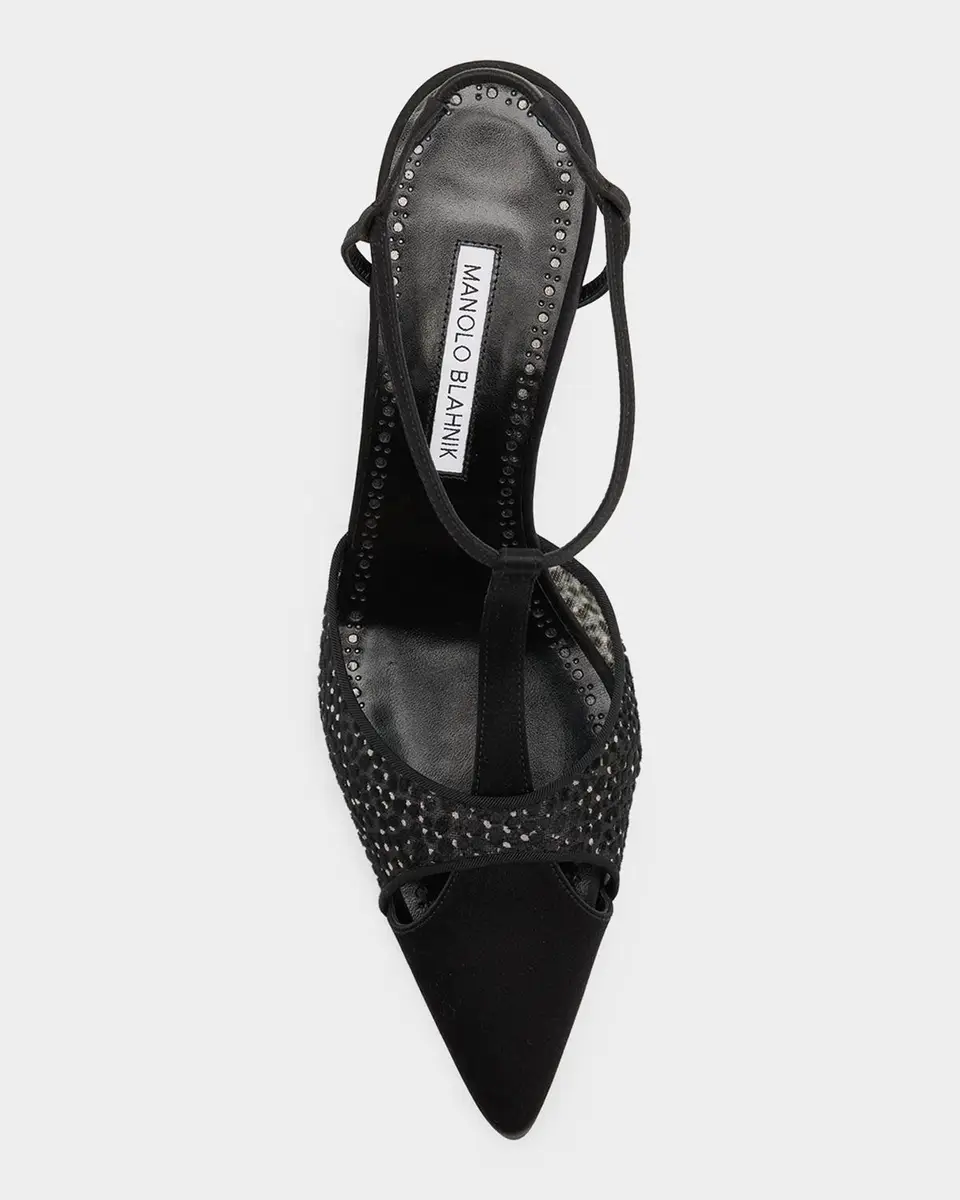 Manolo Blahnik 50mm Turgimodla Laser-Cut Suede T-Strap Pumps | Thumbnail 4 Manolo Blahnik 50mm Turgimodla Laser-Cut Suede T-Strap Pumps | Thumbnail 4