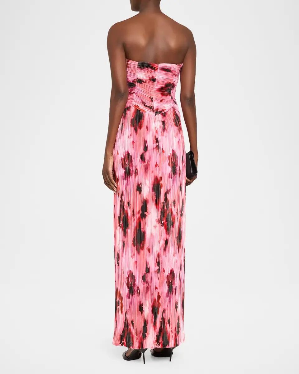 As It May Monique Floral Plissè Column Gown | Thumbnail 3 As It May Monique Floral Plissè Column Gown | Thumbnail 3