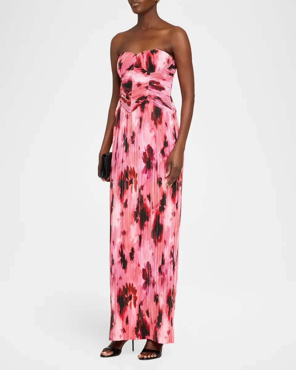 As It May Monique Floral Plissè Column Gown | Thumbnail 4 As It May Monique Floral Plissè Column Gown | Thumbnail 4