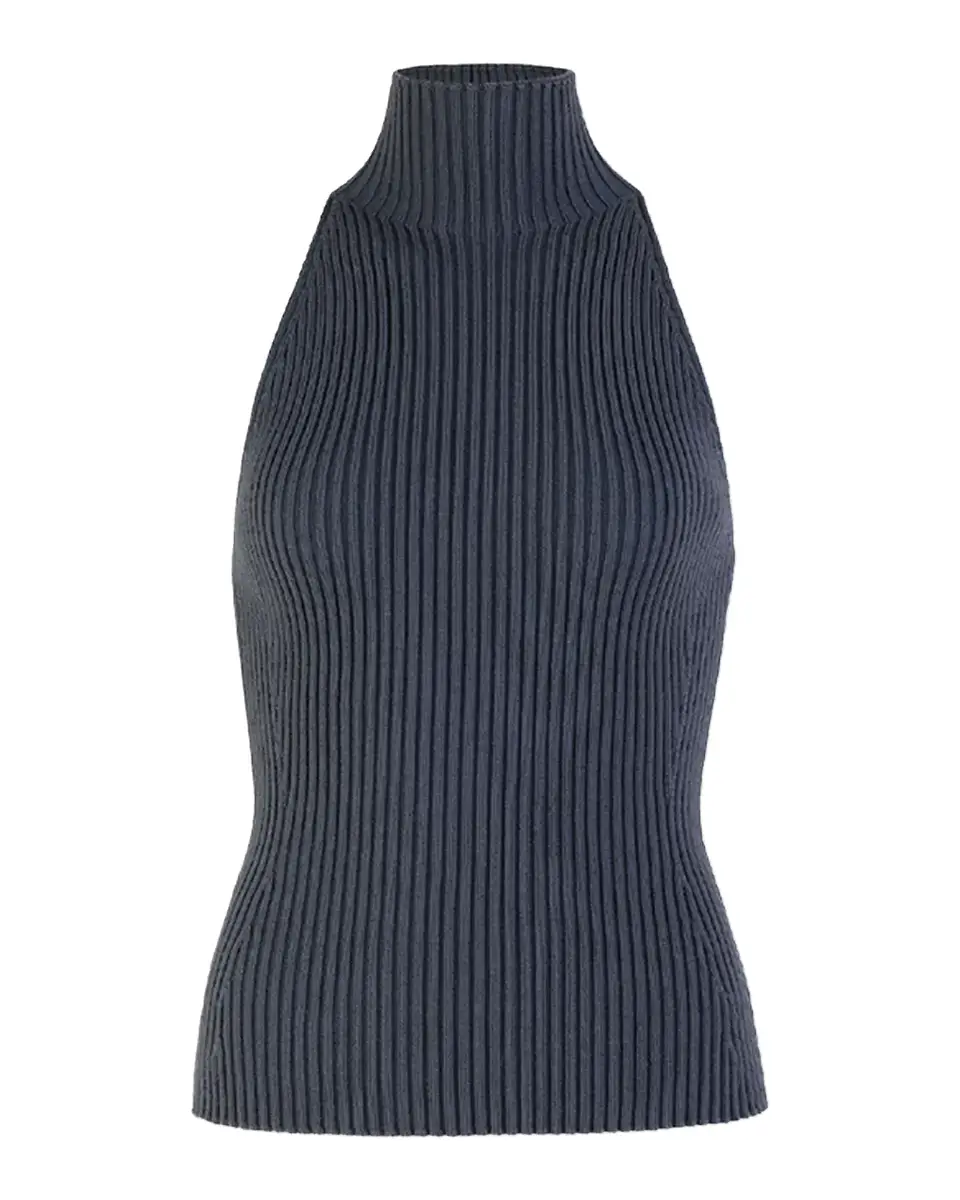 Alaïa Mock-Neck Wool-Blend Rib Halter Top | Thumbnail 2 Alaïa Mock-Neck Wool-Blend Rib Halter Top | Thumbnail 2