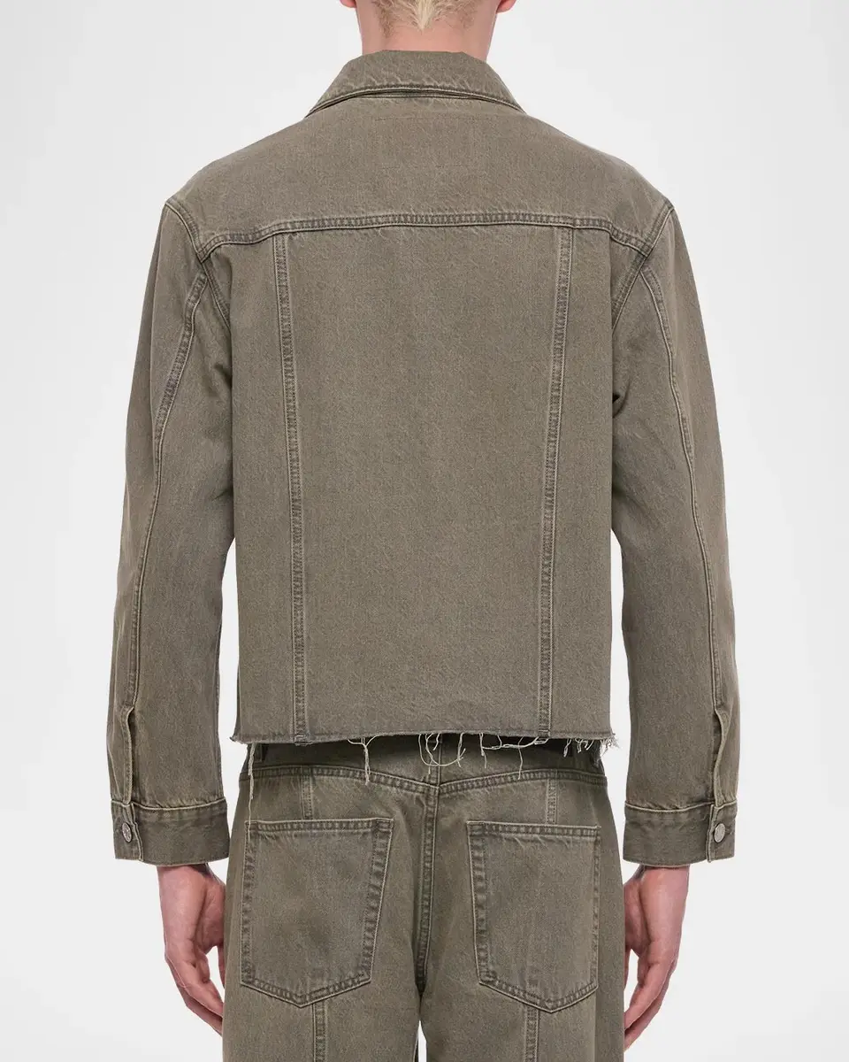 Helmut Lang Men's Raw Hem Cotton Denim Jacket | Thumbnail 3 Helmut Lang Men's Raw Hem Cotton Denim Jacket | Thumbnail 3