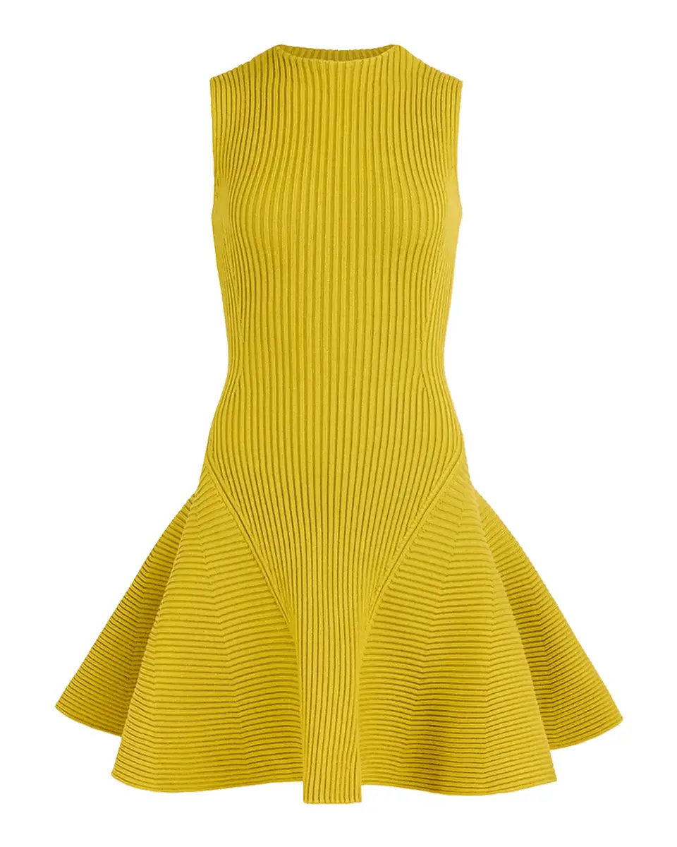 Alaïa Sleeveless English Rib Mini Skater Dress | Thumbnail 2