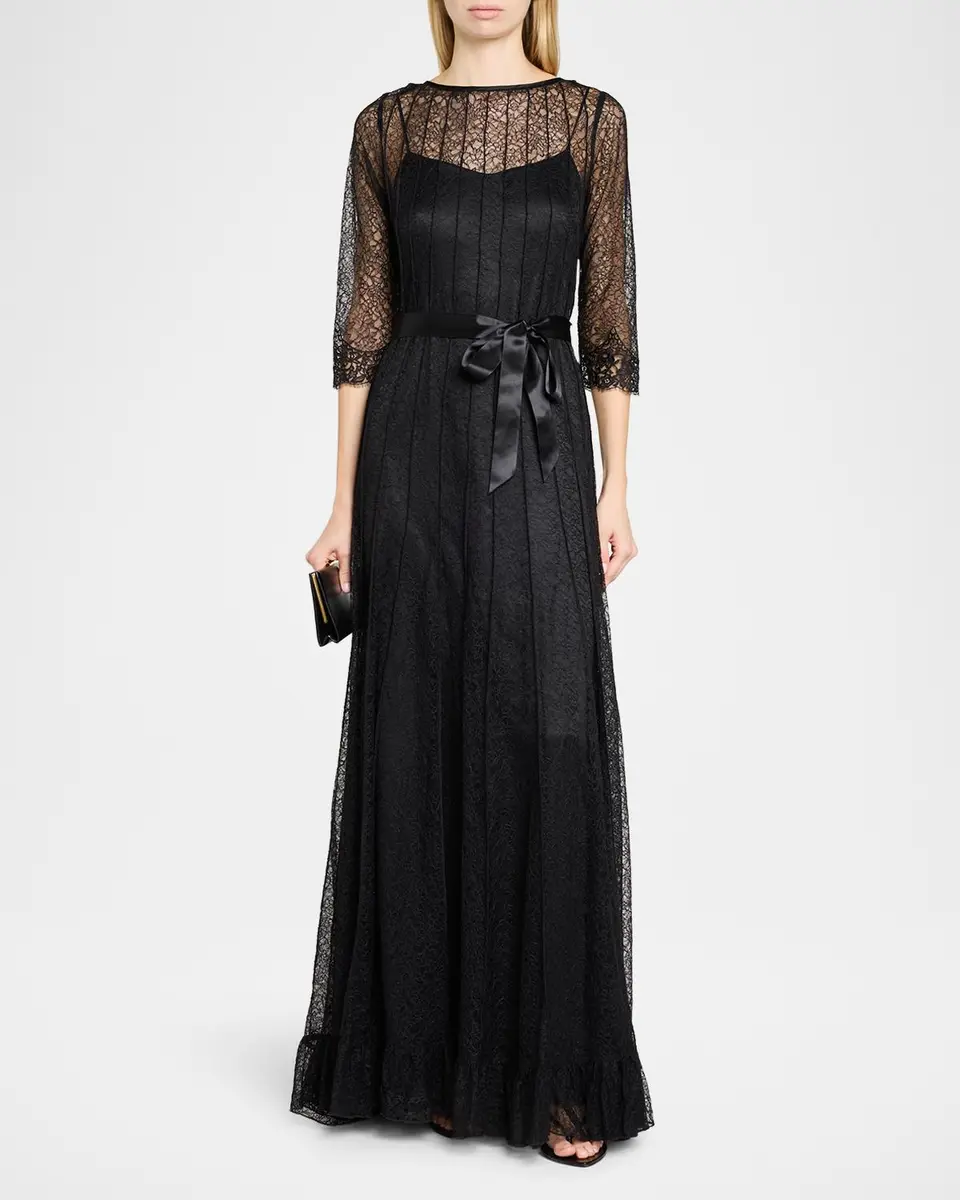 Rickie Freeman for Teri Jon Pintuck Lace Gown | Thumbnail 2