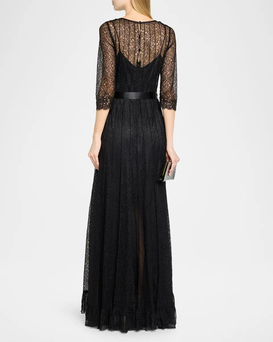 Rickie Freeman for Teri Jon Pintuck Lace Gown | Thumbnail 3